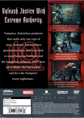 Blade II box cover back